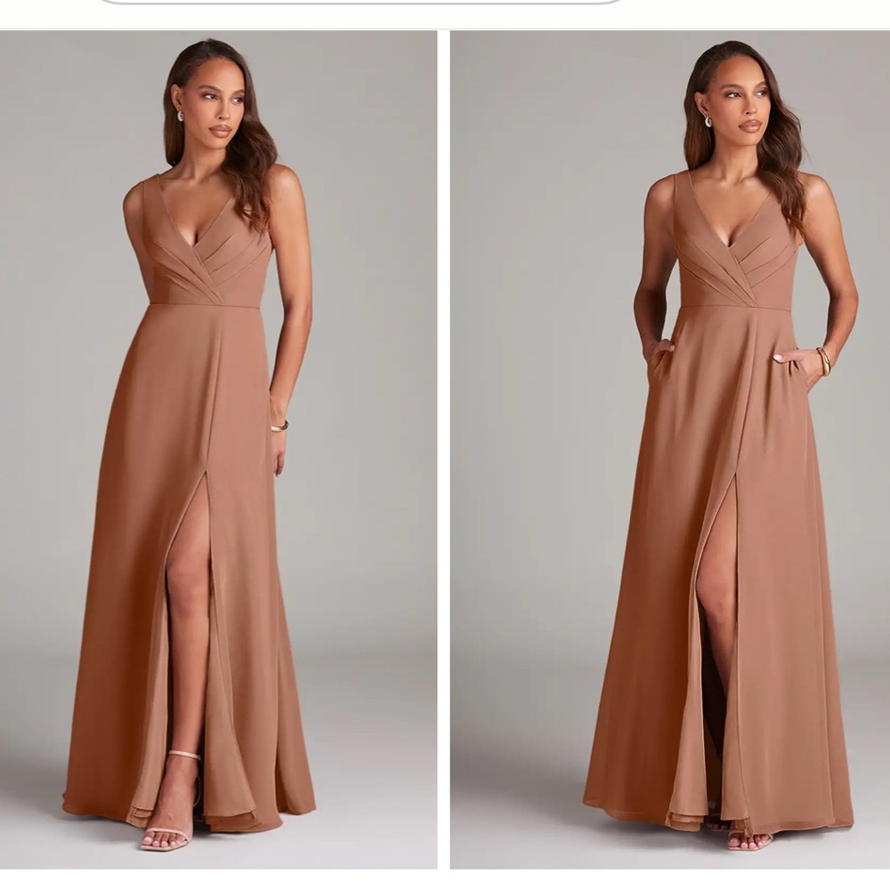 New with tags Azazie Nelly dress in bronzer